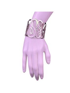 Brighton Womens Silver Tone Metal Engraved Scroll Bohemian Boho Cuff Bracelet